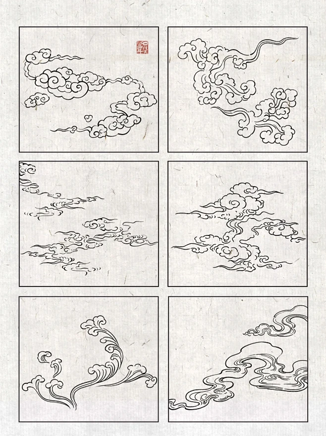 国风祥云画法☁️｜线稿练习合集-花瓣网