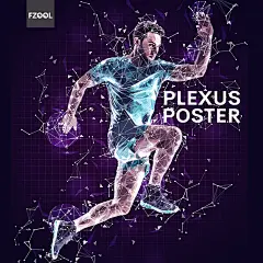 星座网格图案特效 平面设计素材碎片创意高级艺术模板海报PS动作-淘宝网