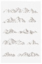手绘山脉山峰山岭山顶假山免扣元素-众图网