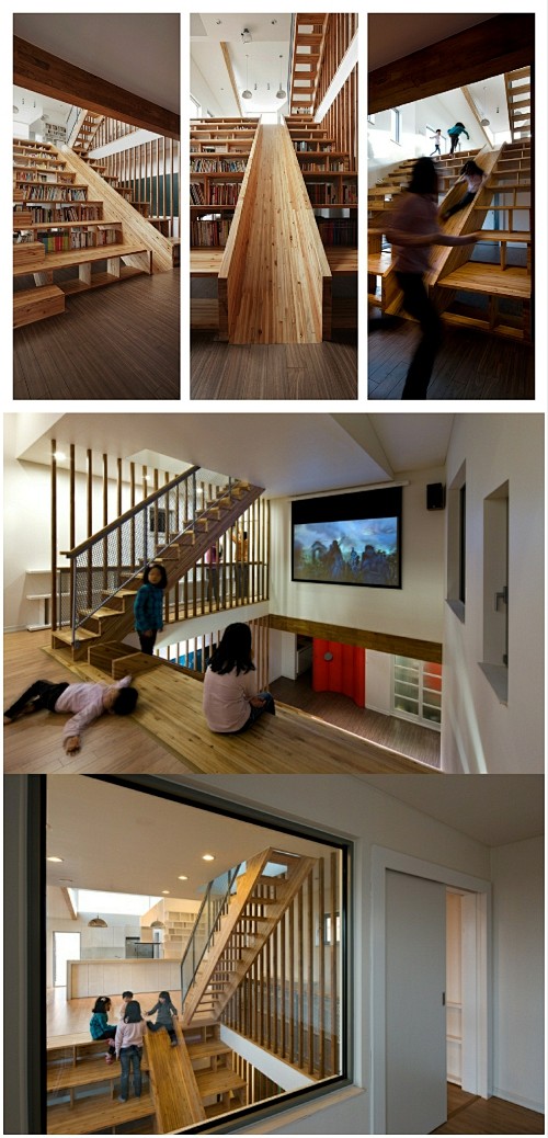 loft风格创意家居楼梯、书架设计