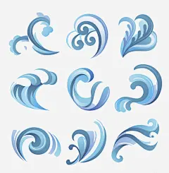蓝白海浪图标 免费下载 页面网页 平面电商 创意素材