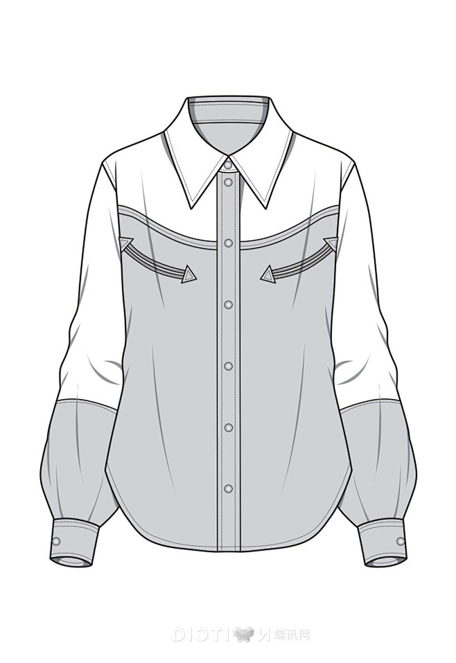 衬衫矢量款式 - 蝶讯服装网