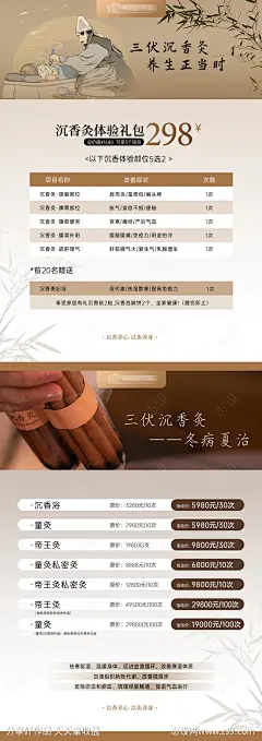 养身沉香灸价格表系列海报-源文件下载