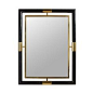 Satina Finished Brass and Black Penshell Inlaid Mirror