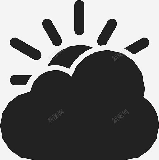 阴天天气预报多云图标 UI图标 设计图片...