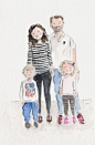 Custom family portrait by Jennifer Vallez