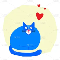 贺卡,模板,乐趣,猫,可爱的,背景分离,猫科动物,动物,猫的叫声,绘画插图