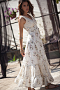 Cream Maxi Dress, Hippie Urban Evening & Day Summer Dress, Boho Unique Long Carrie Dress, Romantic Flower Cotton Maxi Dress, size S - XL : Cream Maxi Dress, Hippie Urban Evening & Day Summer Dress, Boho Unique Long Carrie Dress, Romantic Flower Co
