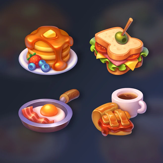 Breakfasts Icons Set-花瓣网