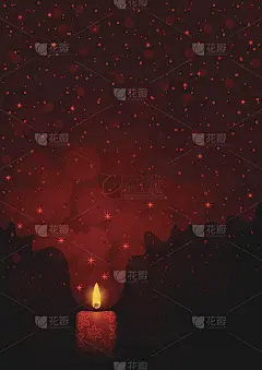 节日的暗红色背景与灯光