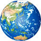 蓝色凹凸-地球三维模型-世界地图-PS复制一层再图层叠加