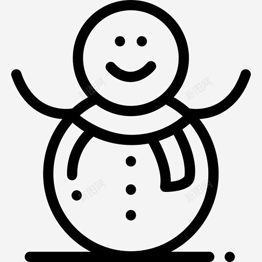 雪人寒假3线性图标高清素材 标志 设计图...