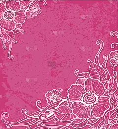 粉红色底色，白色花朵
