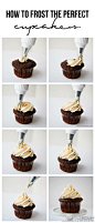 看图说话，How to frost the perfect cupcake.（图片来自网络） ​​​​