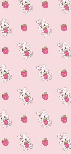兔子蜜糖兔插画卡通壁纸-01