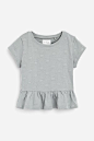 Pink/Grey 2 Pack All Over Embroidery Peplum Top Cotton Pyjamas (9mths-8yrs)