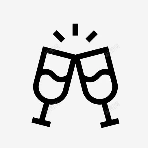 庆祝干杯酒杯图标 标志 UI图标 设计图片 免费下载 页面网页 平面电商 创意素材-花瓣网