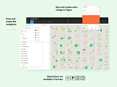 充满青春活力商业金融购物营销数据安全主题插画素材合集  Xelery Illustrations