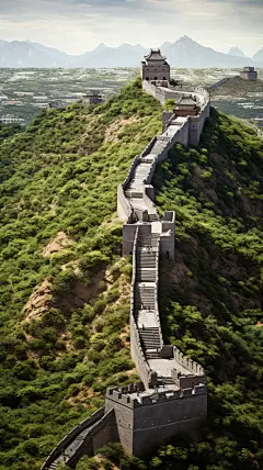 微缩建筑长城建筑海边日出日落壁纸