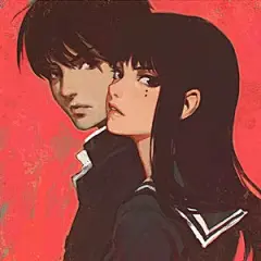 男生女生侧脸情侣头像高中学生二次元手绘插画动漫二次元