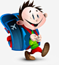 卡通背着大书包的男孩六一儿童节主题素材-觅元素51yuansu.com png设计素材 #素材# #网页#