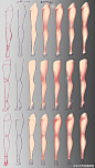 #绘画参考# 腿部的绘制&动态参考，教你画丝... 来自半次元绘画频道 - 微博