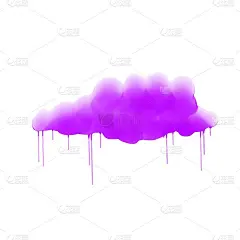 丁香水彩云与雨。插图。