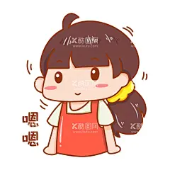  女孩点头表情包  - 源文件下载【酷图网】卡通女孩,手绘,小女孩,嗯嗯,点头,表情包,
