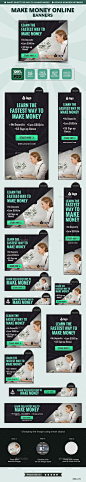Make Money Online Banners : 16 awesome quality banner template PSD files ready for your Make Money Online Banners