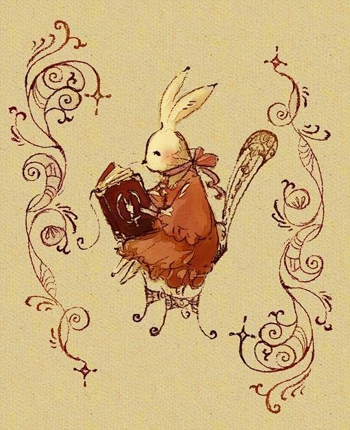 {复古}兔兔小姐在很认真的看书呢。色调真...