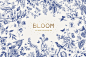 BLOOM. Chinoiserie inspired. B&W | Creative Market