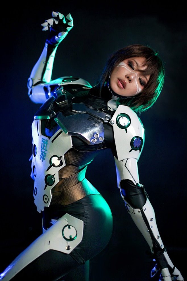 《守望先锋》源氏性感美女美腿紧身衣Cos...