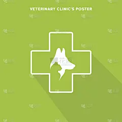 猫和狗的剪影的海报模板