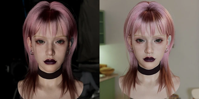 pink hair-花瓣网