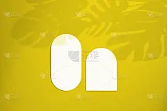照亮潘通的2021年色彩。以极简风格模拟卡片。空白椭圆形式与圆形边缘。完美的婚礼邀请和贺卡。