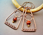 Wire Wrapped Triangle Earrings Copper - wire wrapped jewelry handmade - Copper Jewelry@北坤人素材