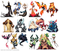 Starfall Chronicles: Monsters : Concept designs for a board game. Summer 2014