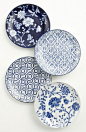 Mixed Pattern Dessert Plates (Set of 4)