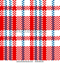 Chinese plastic plaid checker bag in red and white seamless pattern, vector - stock vector