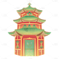 手绘-中国风传统建筑贴纸-塔