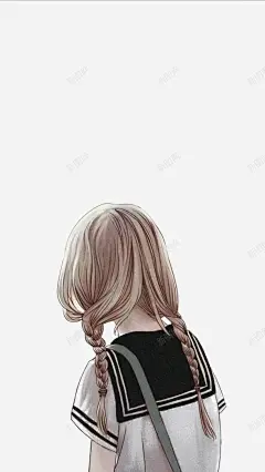 手绘女孩背影 免费下载 页面网页 平面电商 创意素材