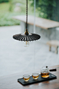 Caffeine Hand Crafted Wooden Shade Brass Fitting Pendant Light : Number of bulbs 1 (Sold Separately) Power 100-240v, 40 watt max Fitting type E14 Screw In Material Glass Colour Wood with brass fittings Measurements - shade: 22cm diameter (8.6 inches) Meas