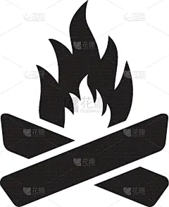 营火,计算机图标,扁平化设计,柴火,热,大篝火,木料堆,烤肉架,易燃品,休闲