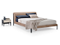 Double bed with upholstered headboard DIAMANTE by Natuzzi Italia