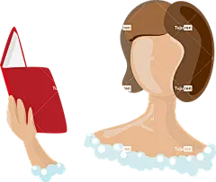 书 读 浴缸 水 气泡 女士 自然 女孩