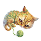 这是一只会把自己缠住的蠢猫，人来疯绕场一周的蠢猫_涂鸦王国 原创绘画平台 www.poocg.com