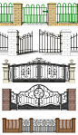 现代铁艺门欧式院门大门SU模型合集