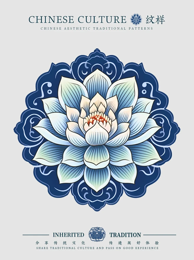 中国传统纹样｜荷花纹样-花瓣网