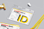 Horizontal ID Badge Mockup 4款横版工作证ID入场证吊牌胸卡设计贴图ps样机素材展示效果图 - UIGUI