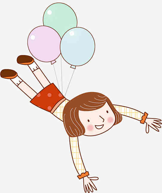 挂着气球飞起来的女孩动漫人物